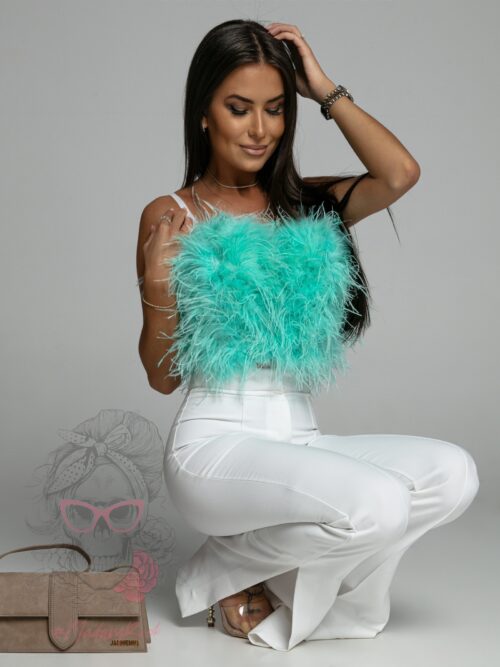 Top z piór premium Exclusivo miętowy