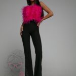 Top z piór premium Exclusivo fuksja