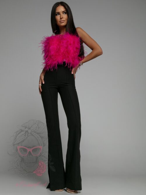 Top z piór premium Exclusivo fuksja