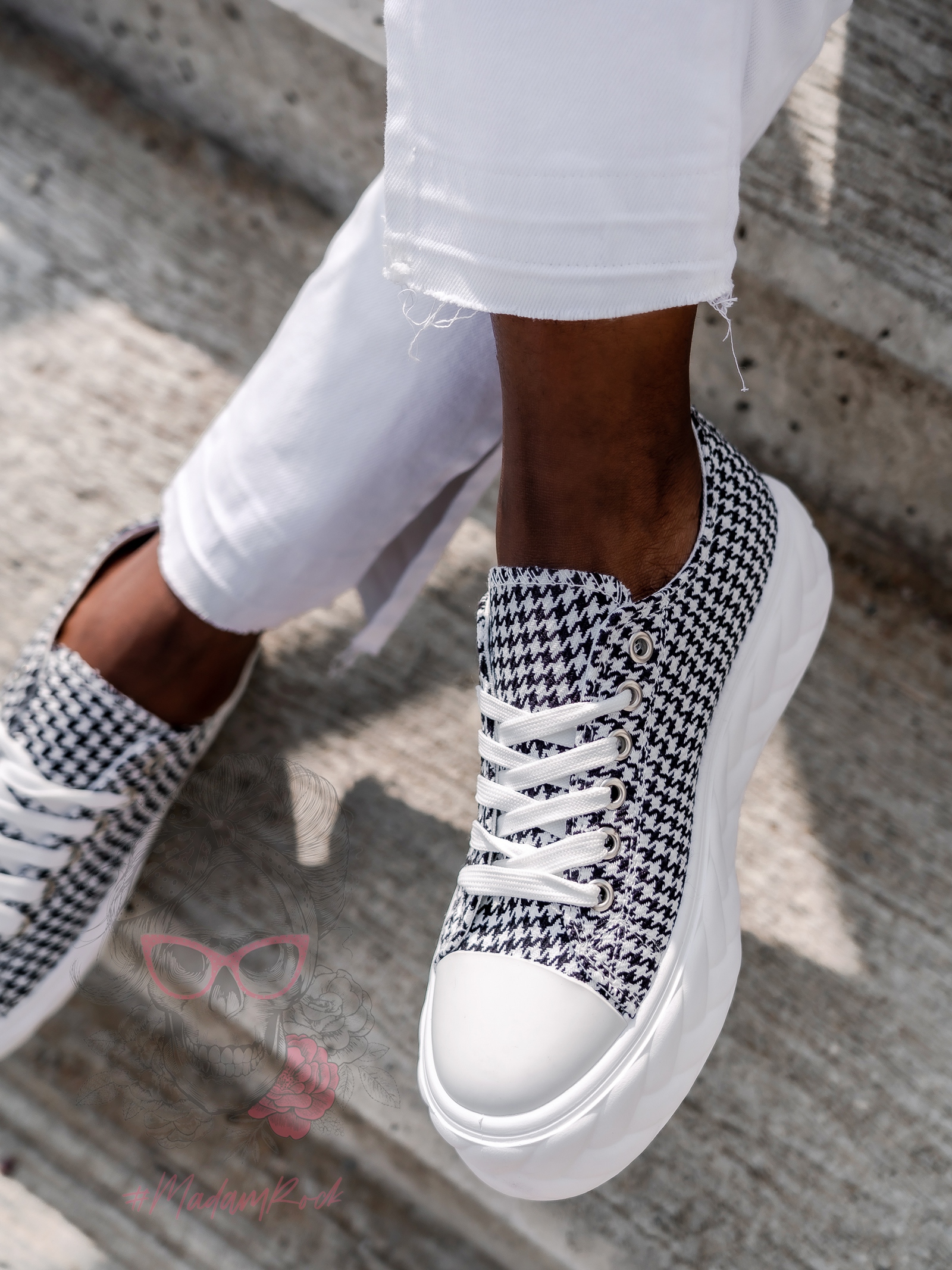 Trampki sportowe Madam Mapini biało-czarne Trampki sportowe Madam Mapini biało-czarne