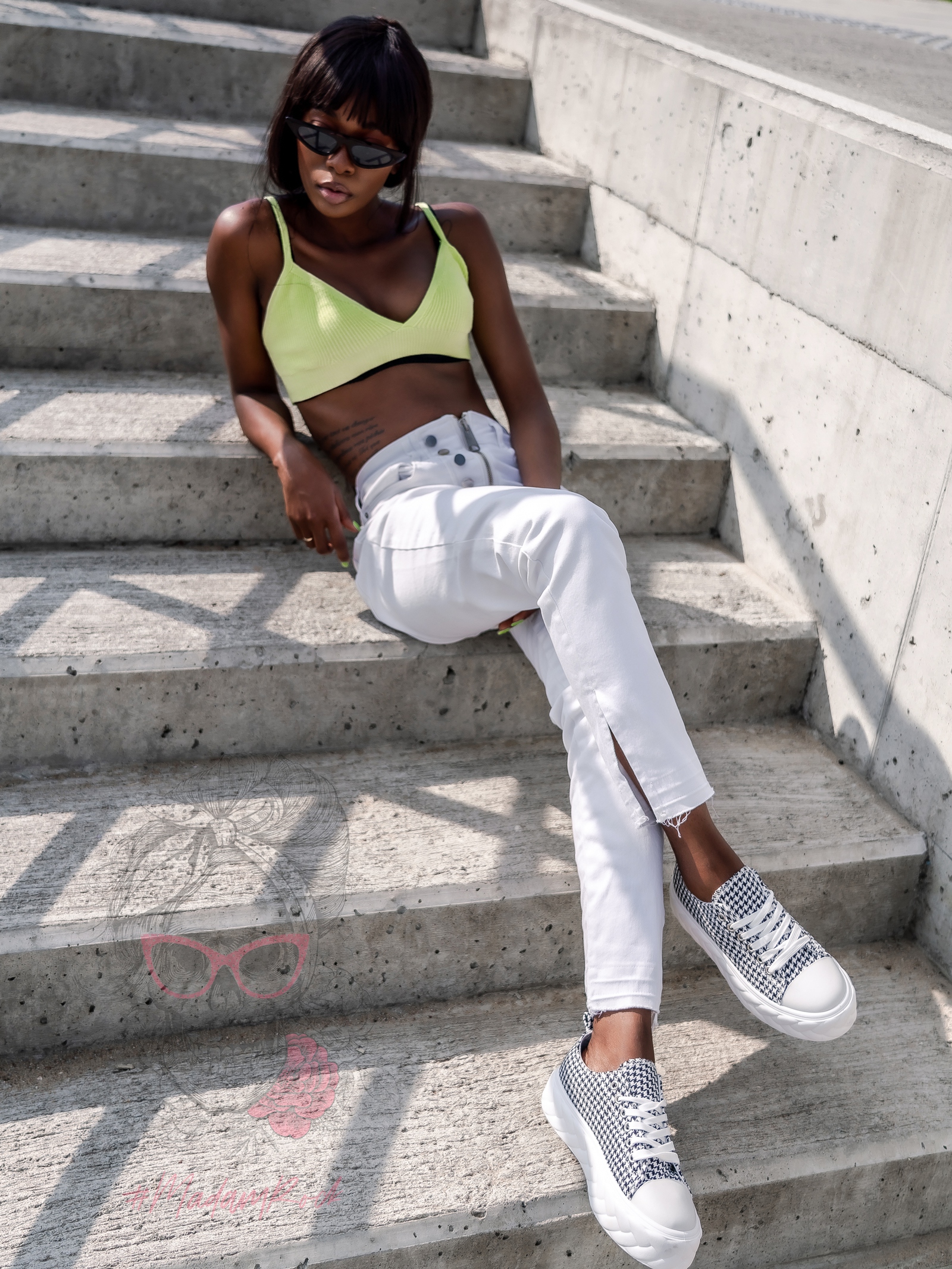 Trampki sportowe Madam Mapini biało-czarne Trampki sportowe Madam Mapini biało-czarne