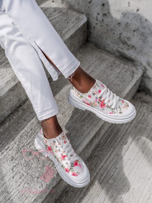 Trampki w kwiaty Madam Reynosa białe