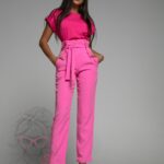 Spodnie eleganckie Rozalia cukierkowe różowe