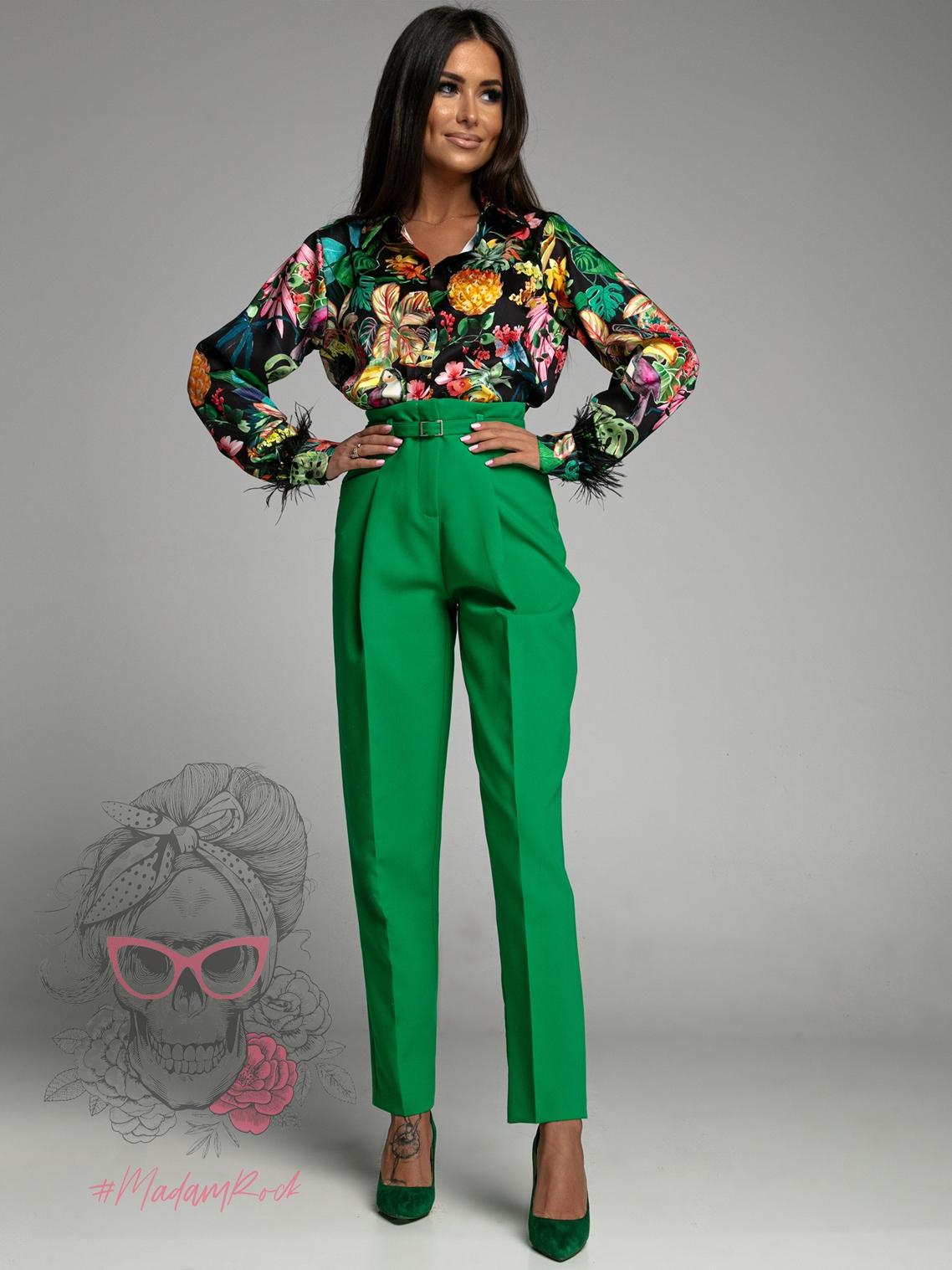 Koszula z piórami Egsotic czarna