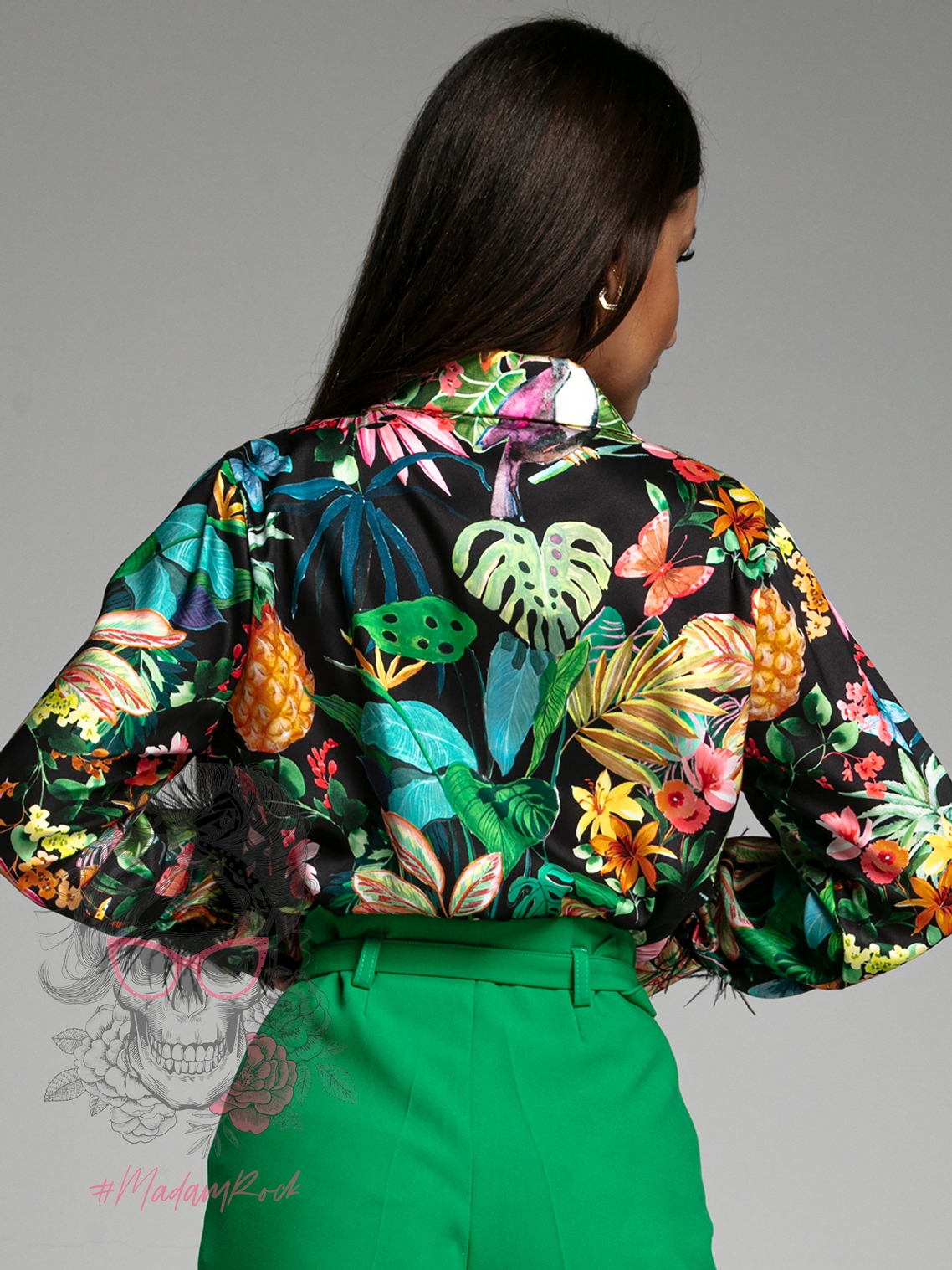 Koszula z piórami Egsotic czarna