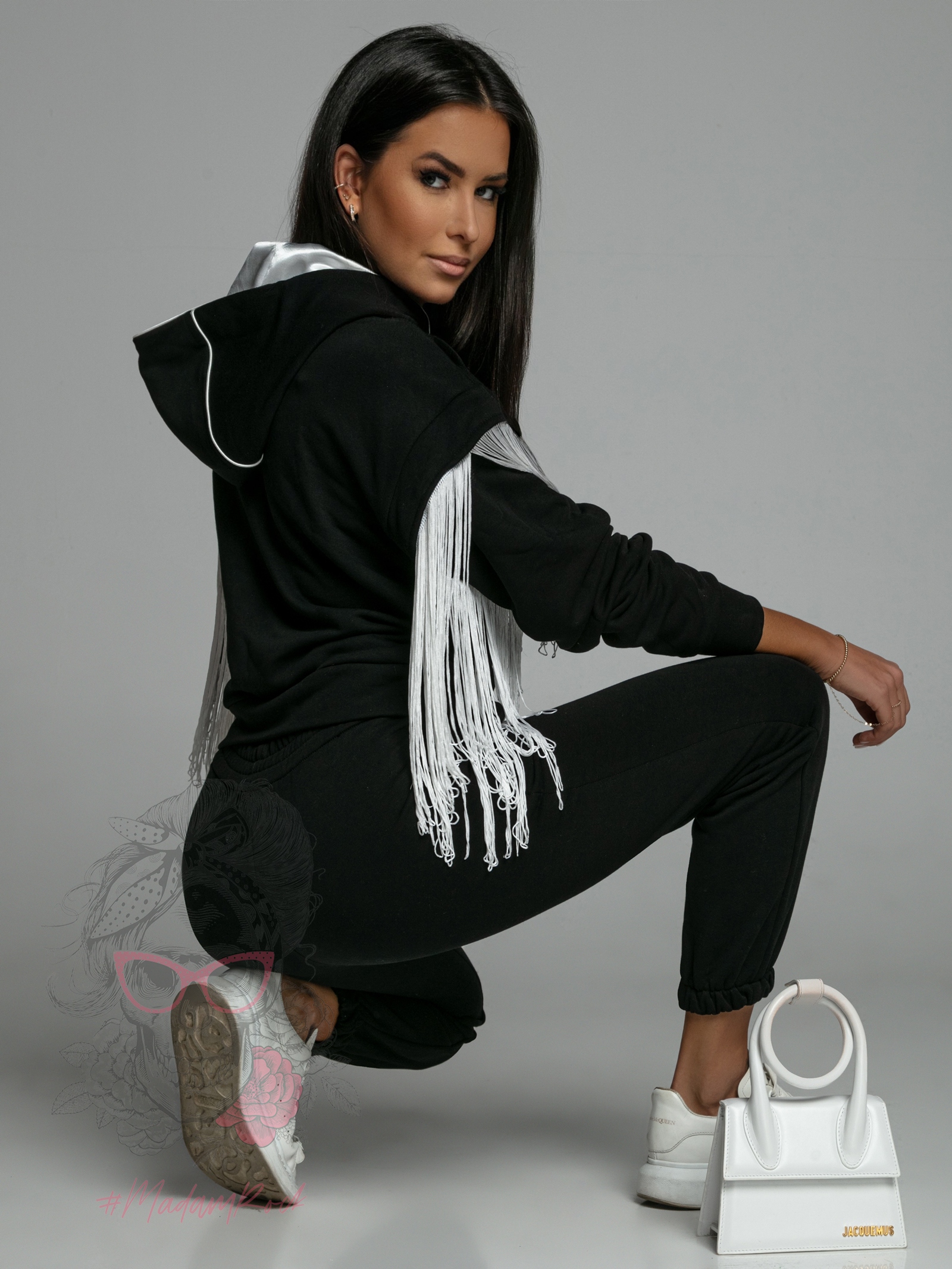 Komplet z frędzlami Ola Voga Casual Fringe czarny Komplet z frędzlami Ola Voga Casual Fringe czarny