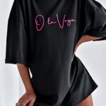 T-shirt bawełniany Ola Voga Mickey on Back czarny