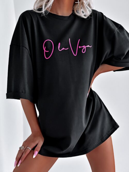 T-shirt bawełniany Ola Voga Mickey on Back czarny