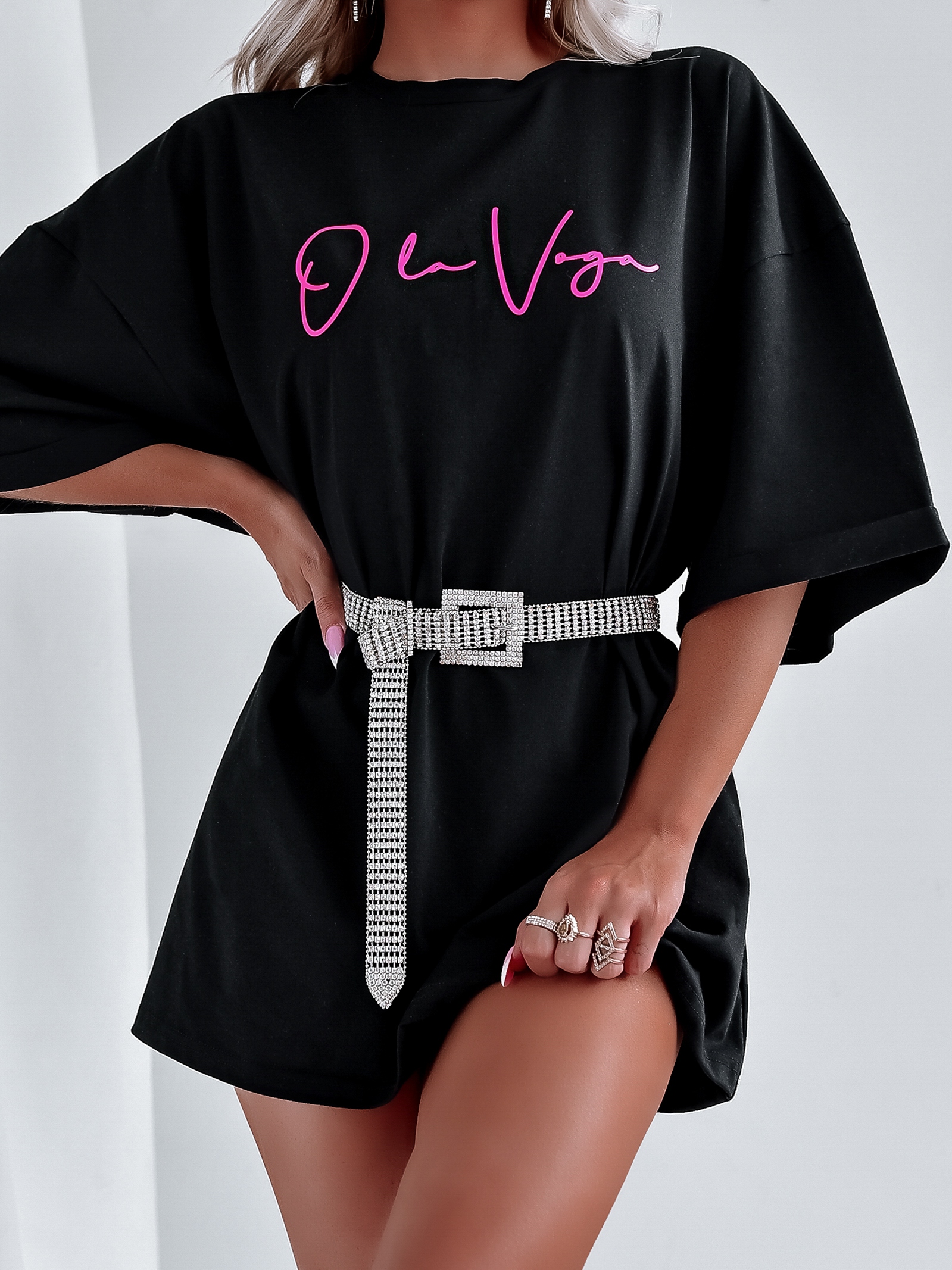 T-shirt bawełniany Ola Voga Mickey on Back czarny