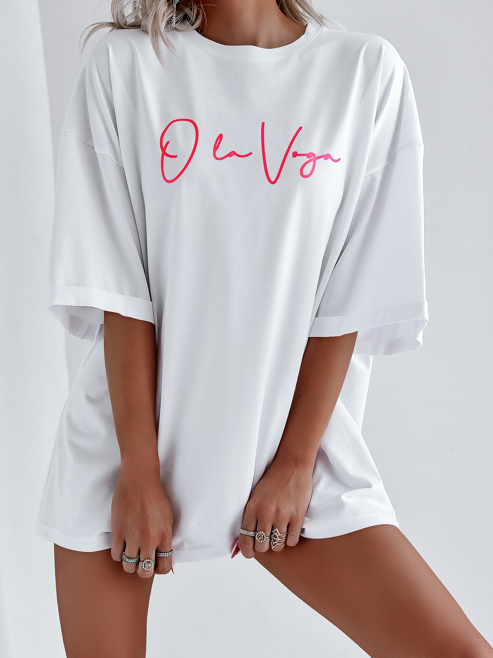 T-shirt bawełniany Ola Voga Mickey on Back biały T-shirt bawełniany Ola Voga Mickey on Back biały