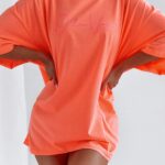 T-shirt bawełniany Ola Voga Mickey on Back neonowy pomarańczowy