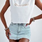 Bluzka z logo Ola Voga Up biała