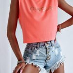 Bluzka z logo Ola Voga Up łososiowa