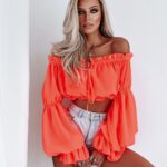 Bluzka hiszpanka Romantic Style O'la Voga koralowa