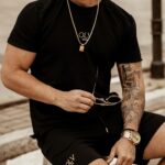 Komplet męski ze spodenkami Olv Man OLA VOGA czarny