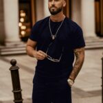 Komplet męski ze spodenkami Olv Man OLA VOGA granatowy