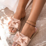 Klapki płaskie Madam Zefic pudrowe