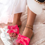 Klapki płaskie Madam Zefic neonowy róż