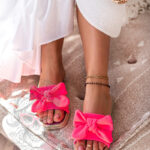 Klapki płaskie Madam Zefic neonowy róż