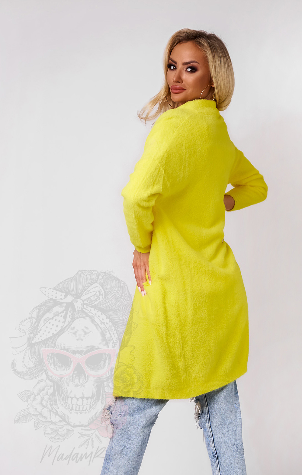 Sweter długi moherowy IceCloud cytrynowy