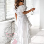 Komplet letni ze spódnicą NB Cataleya biały