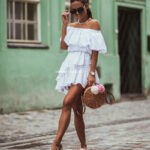 Sukienka ażurowa falbanki NB Edita biała