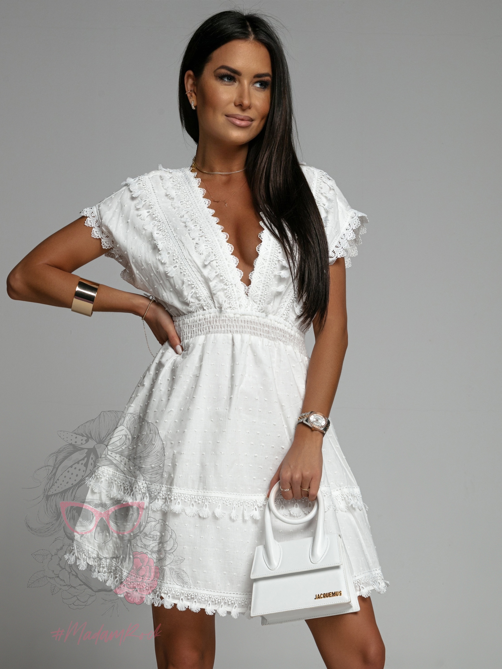 Sukienka koronkowa Monica biała