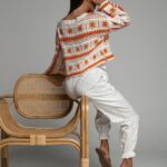 Bluzka ażurowa Malorca Sun beżowo-pomarańczowa