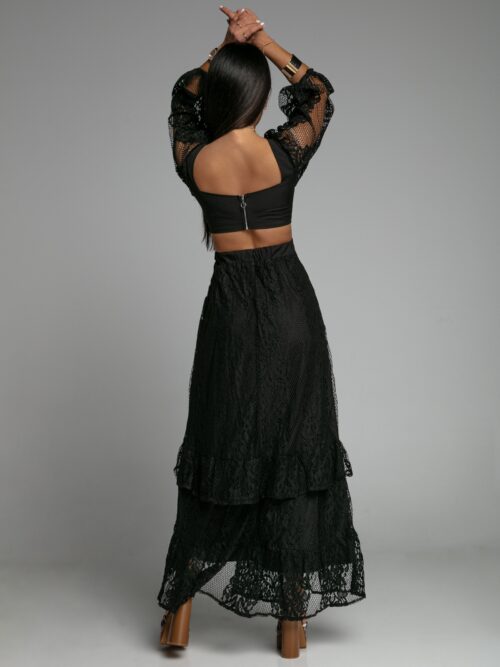 Sukienka maxi koronkowa Romanse czarna