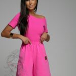 Bluzka prążkowana Lidi różowa