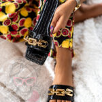 Klapki z łańcuchem Rock Elecato czarne