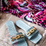 Klapki z łańcuchem Rock Elecato niebieskie