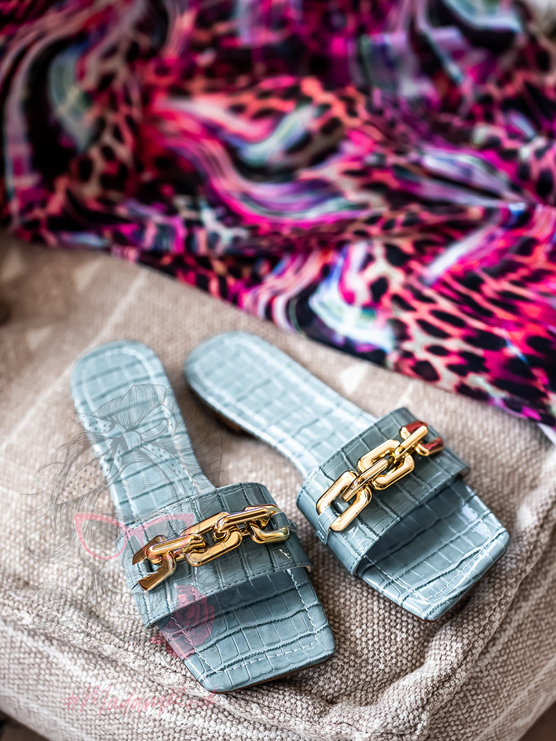 Klapki z łańcuchem Rock Elecato niebieskie Klapki z łańcuchem Rock Elecato niebieskie