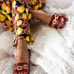 Klapki z łańcuchem Rock Elecato dark red