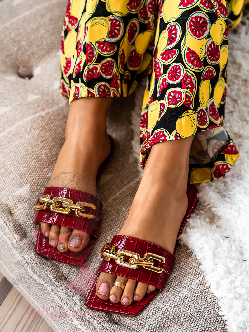 Klapki z łańcuchem Rock Elecato dark red Klapki z łańcuchem Rock Elecato dark red