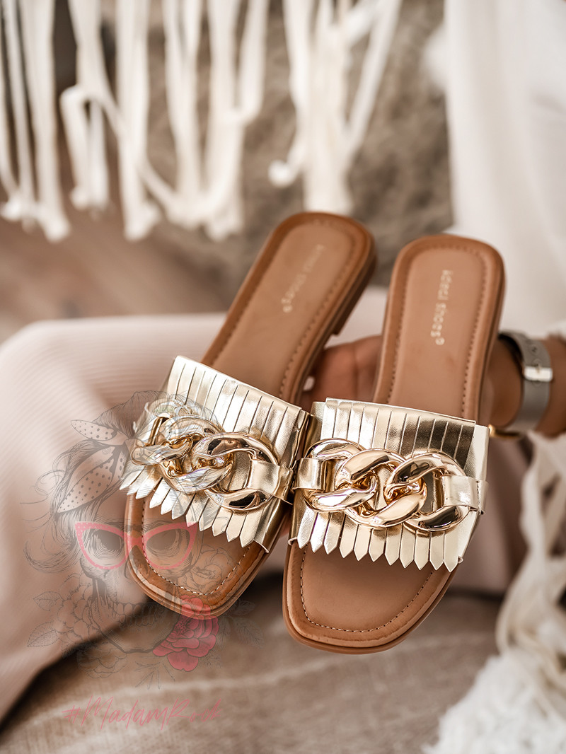 Klapki damskie Madam Good Deal złote