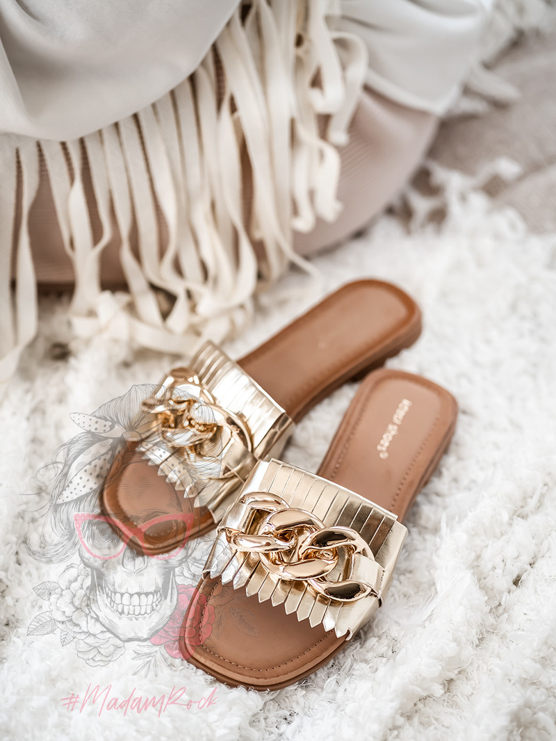 Klapki damskie Madam Good Deal złote