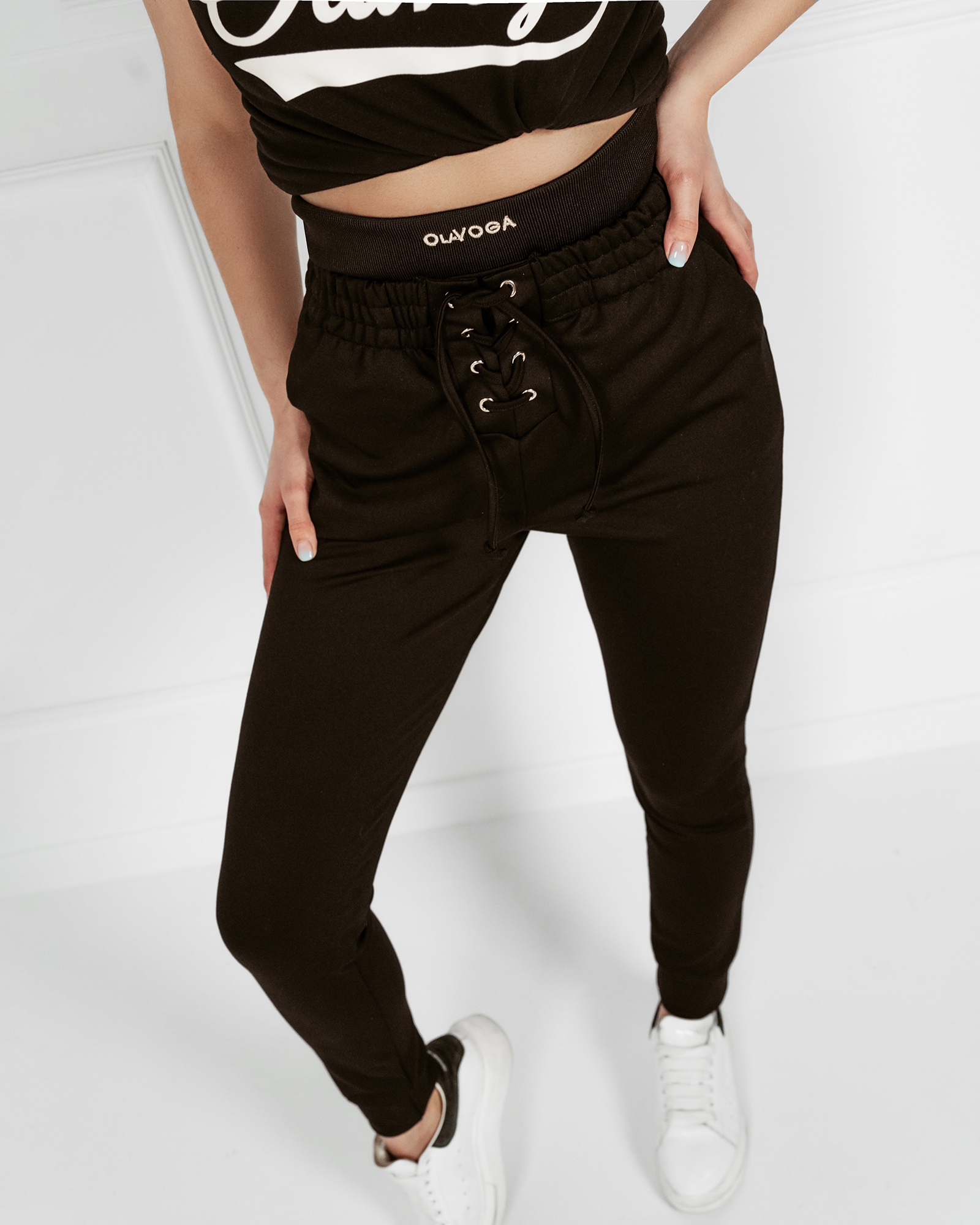 Spodnie sznurowane Loose Black czarne