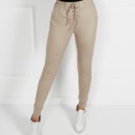 Spodnie sznurowane Loose Black beżowe