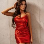 Sukienka satynowa elegancka Satin Night czerwona