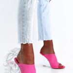 Klapki transparentne Madam Colecta różowe neonowe