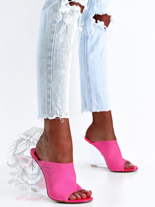 Klapki transparentne Madam Colecta różowe neonowe