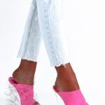 Klapki transparentne Madam Colecta różowe neonowe