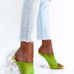 Klapki transparentne Madam Colecta żółte neonowe