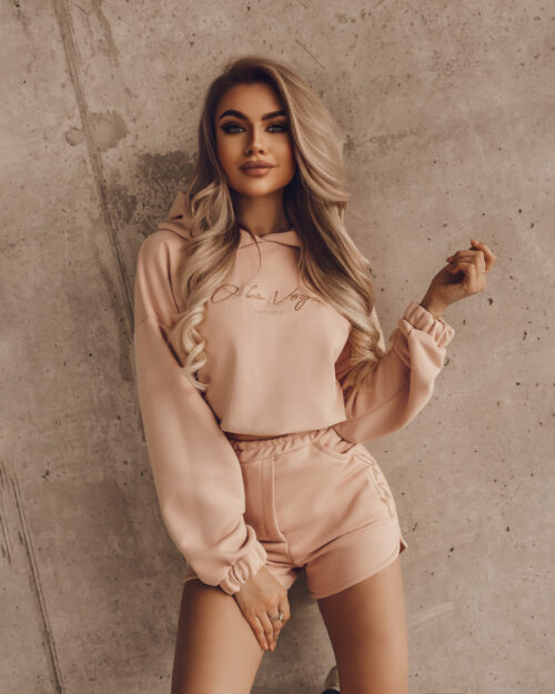 Komplet bawełniany Short Set różowy