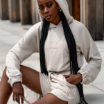 Komplet bawełniany Short Set beżowy