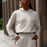 Komplet bawełniany Short Set beżowy