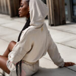 Komplet bawełniany Short Set beżowy