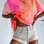 T-shirt oversize Ice Cream O'la Voga róż vs pomarańcz