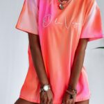 T-shirt oversize Ice Cream O'la Voga róż vs pomarańcz